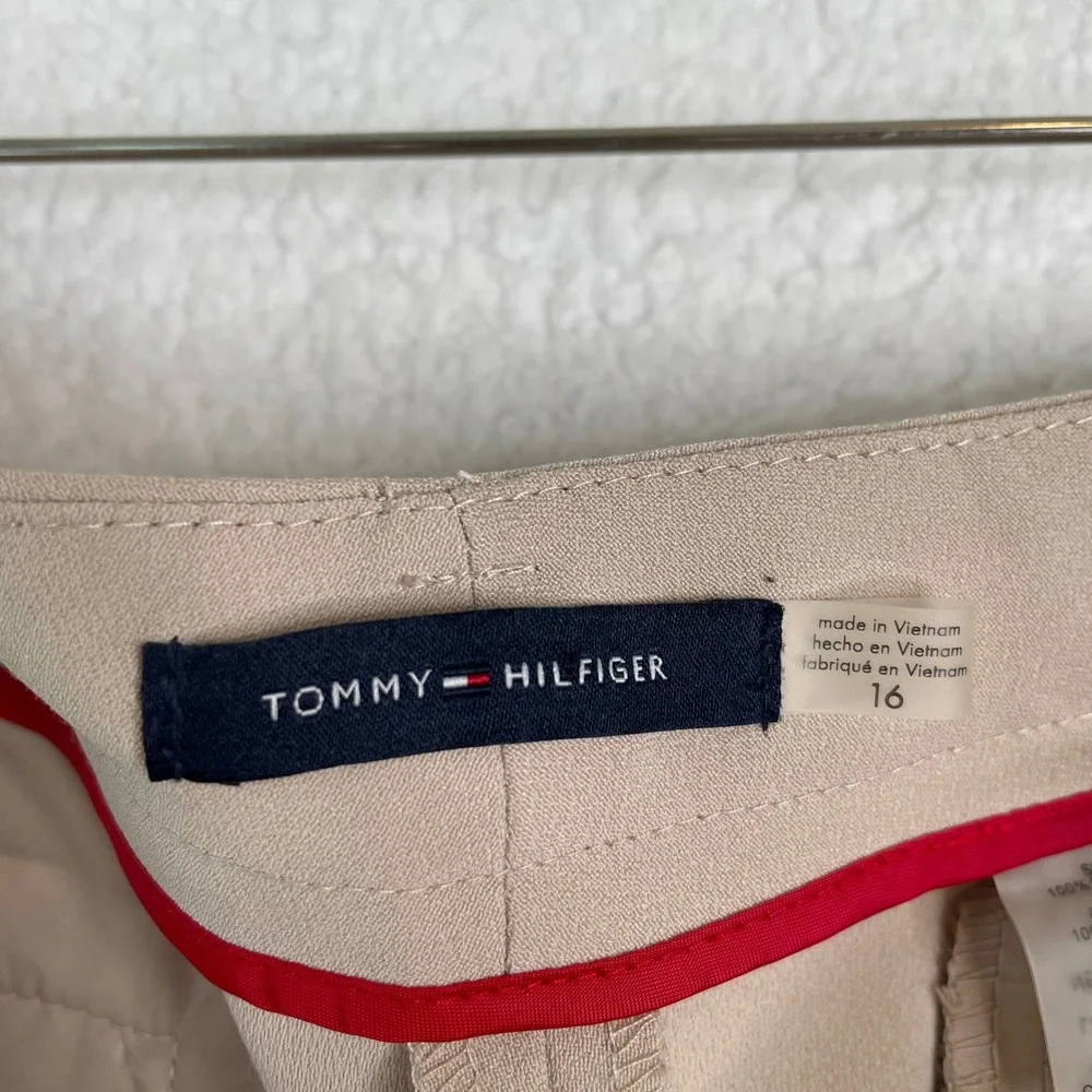 Tommy Hilfiger Womens Beige Dress Pants Size 16 Tan Straight Leg Work Trousers